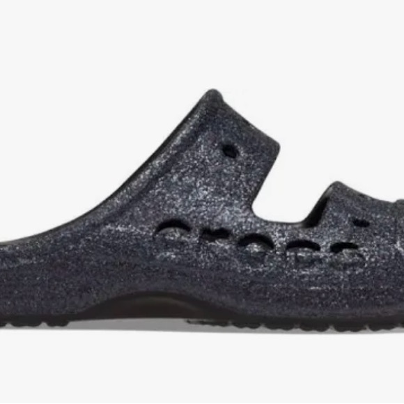 CROCS BAYA Black GLITTER Sandals SIZE 7 Women’s - Picture 2 of 11